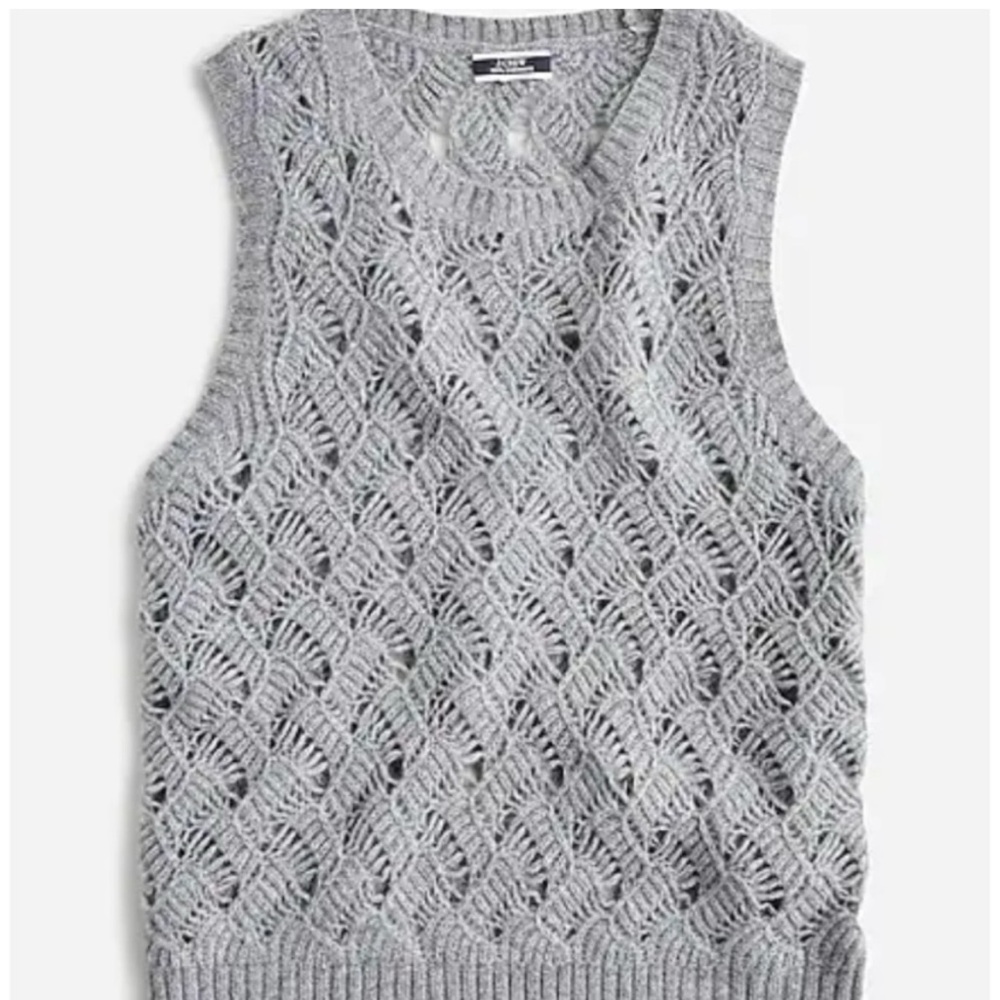 J. Crew Gray Sleeveless Knit Sweater